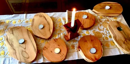 Tea Light Stands, Yew